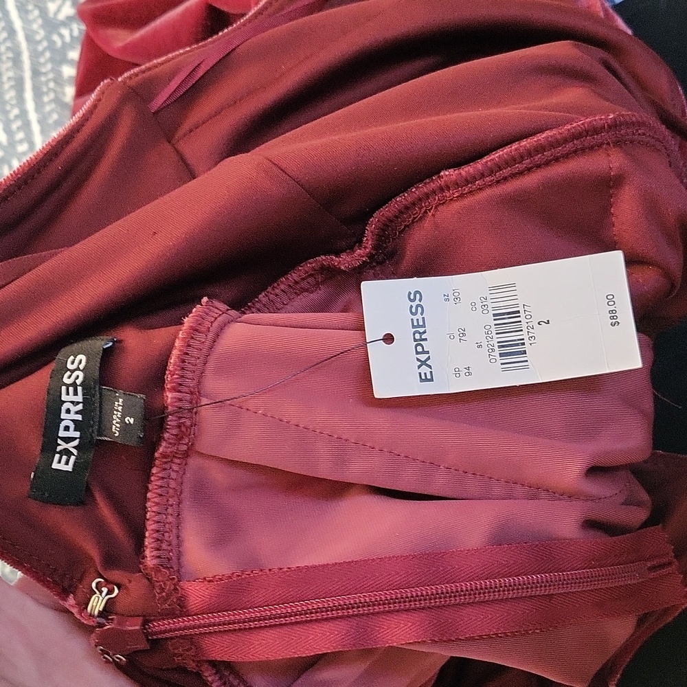 Express Velvet Burgundy Jumpsuit - Picture 8 of 11